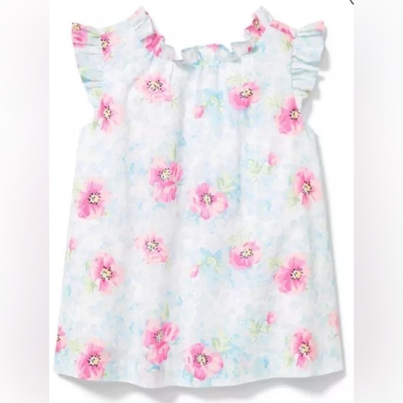 236. JANIE and JACK Pink Floral Spring Summer top Size 3-6 Months - Picture 1 of 5